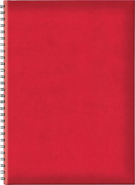 Agenda Tucson B5, nedatata, hartie offset alb, spira ascunsa, coperta rosu