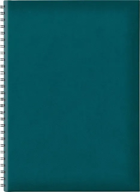 Agenda Tucson B5, nedatata, hartie offset alb, spira ascunsa, coperta verde petrol