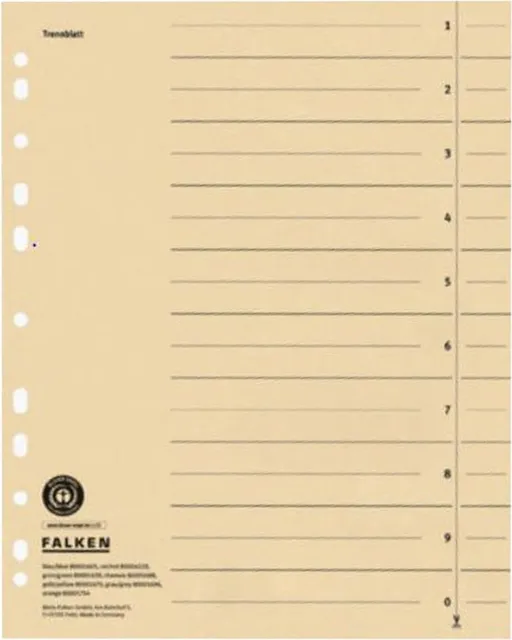 Separatoare Falken, chamois, A4, carton 230 gmp, 100 bucati/set