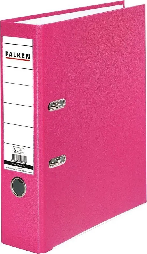 Biblioraft Falken plastifiat, 80 mm, roz