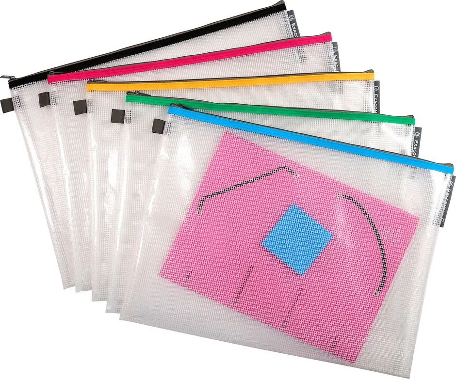 Mapa protectie, inchidere fermoar, A3, transparent
