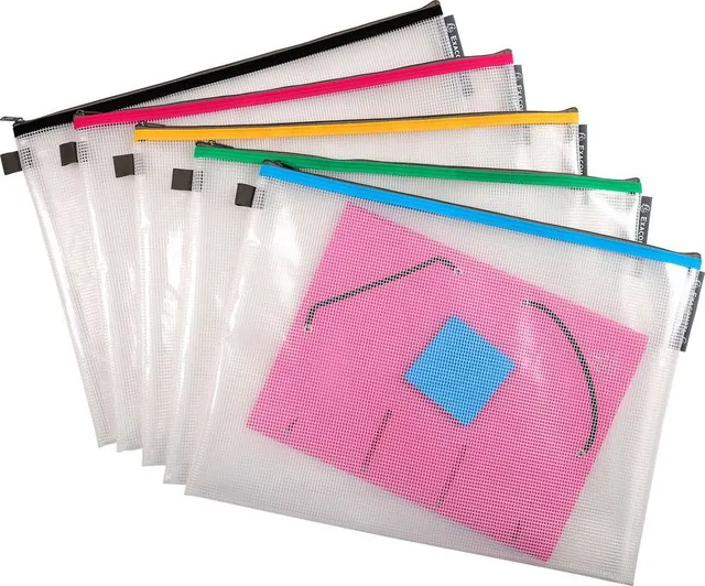Mapa protectie, inchidere fermoar, A3, transparent