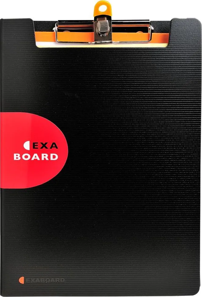 Clipboard dublu Exacompta, cu buzunar interior si elastic PP, A4, negru