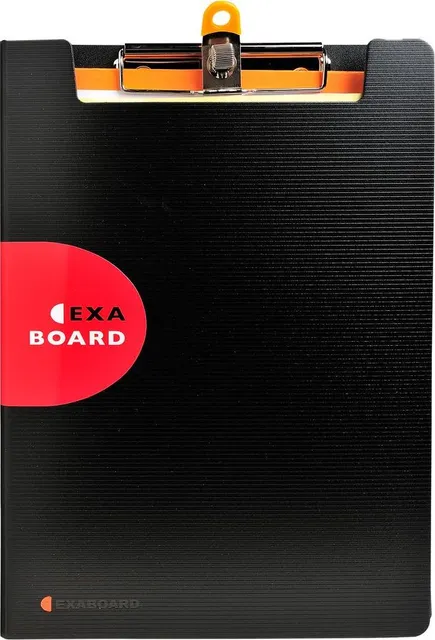 Clipboard dublu Exacompta, cu buzunar interior si elastic PP, A4, negru