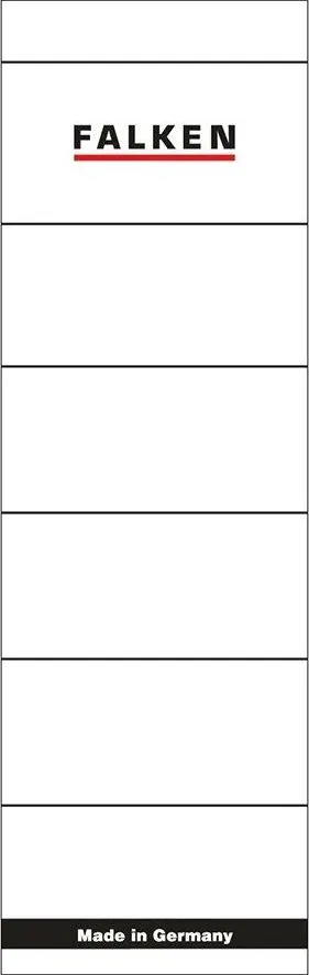 Etichete Falken autoadezive, pentru bibliorafturi, 60 x 190 mm, alb