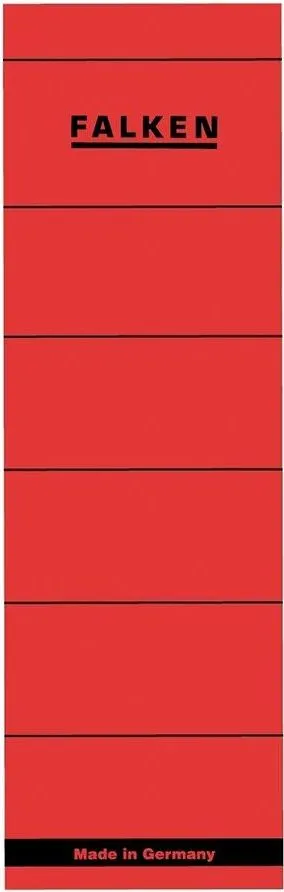 Etichete Falken autoadezive, pentru bibliorafturi, 60 x 190 mm, rosu