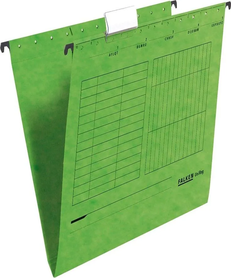 Dosar suspendabil Falken, carton, verde, 25 bucati/cutie