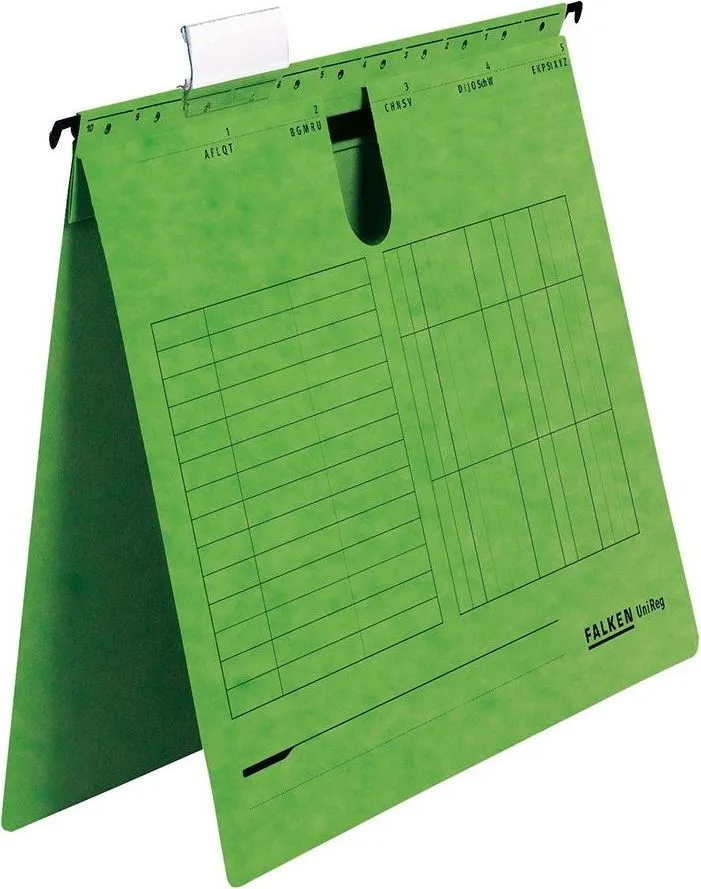 Dosar cu sina Falken, carton, verde, 25 bucati/cutie