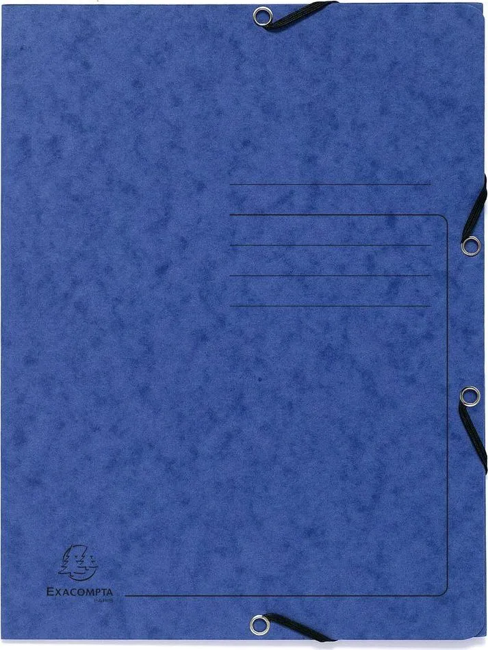 Dosar plic cu elastic Exacompta, carton, albastru