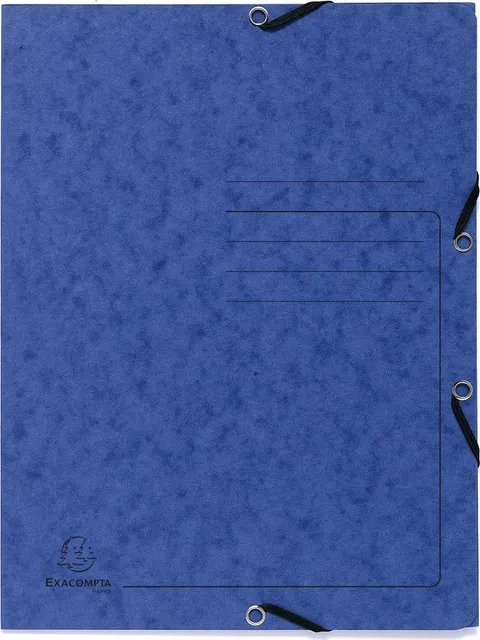 Dosar plic cu elastic Exacompta, carton, albastru
