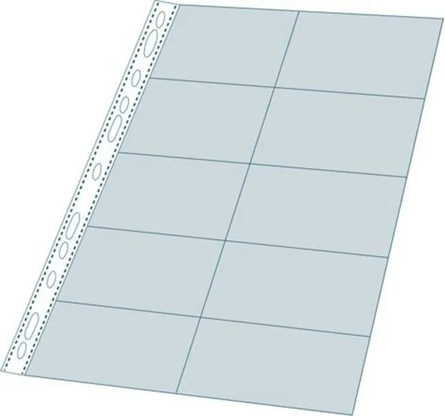 File de protectie Exacompta, pentru carti de vizita, 110 microni, 10 bucati/set