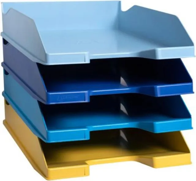 Set 4 tavite Exacompta Bee Blue, plastic reciclat, culori asortate