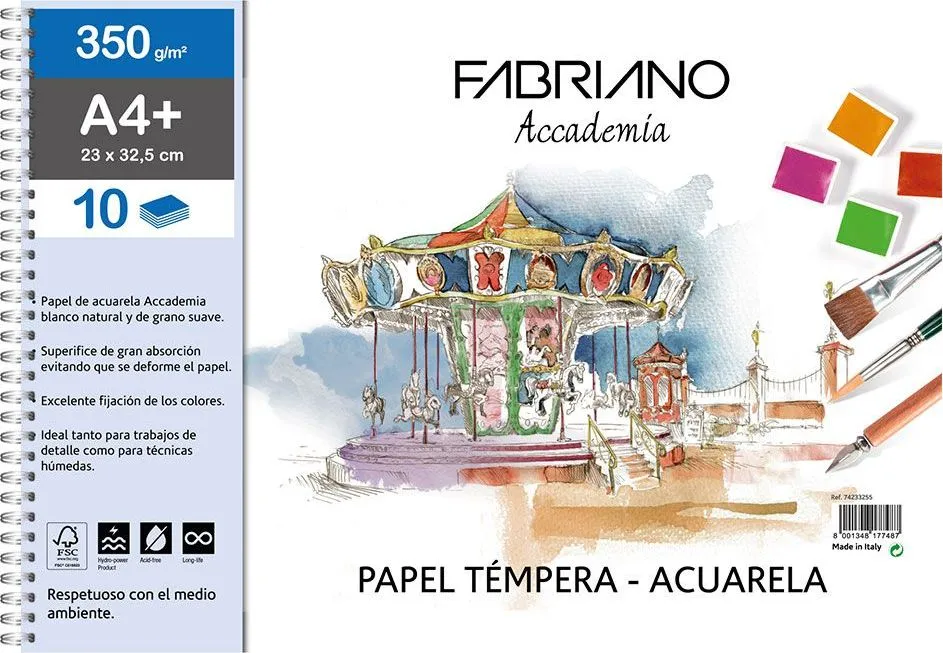 Bloc tempera Fabriano, 23x32 cm, 350g, 10 file