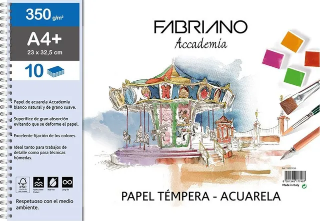 Bloc tempera Fabriano, 23x32 cm, 350g, 10 file