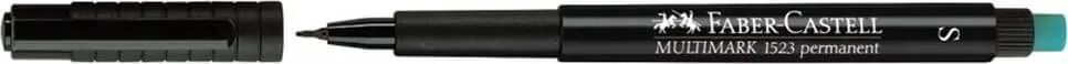 Marker permanent Faber Castell, varf rotund 1 mm, negru