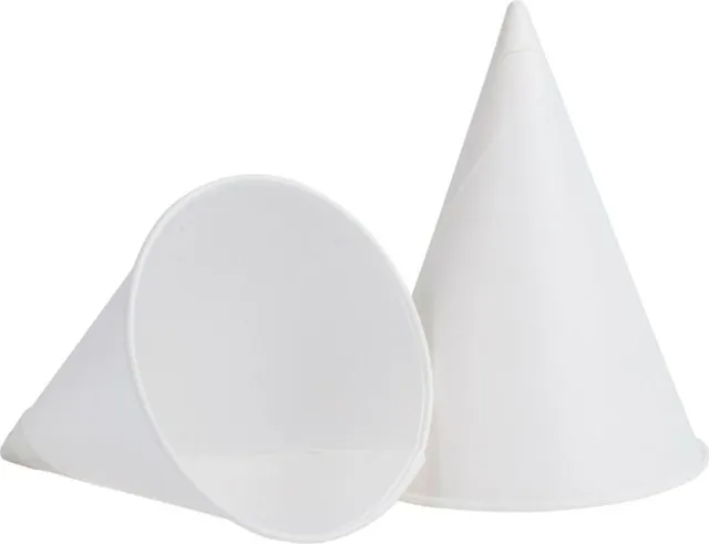 Pahare conice carton, 177 ml, albe, 200 bucati/set