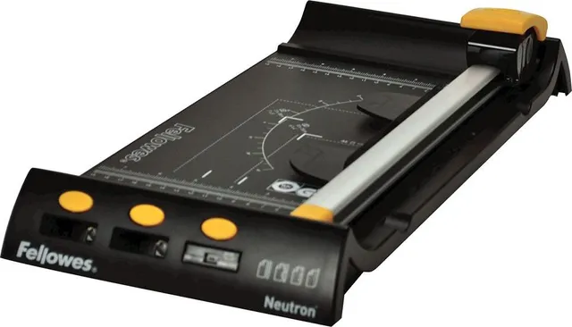 Trimmer Fellowes Neutron A4 cu pat de taiere, suport integrat anti-alunecare