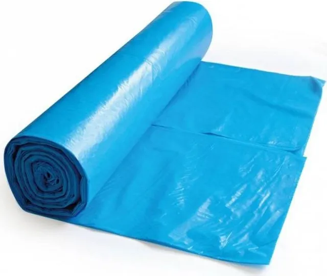 Saci menaj LDPE basic albastri, 60 L, 18 microni, 20 bucati/rola