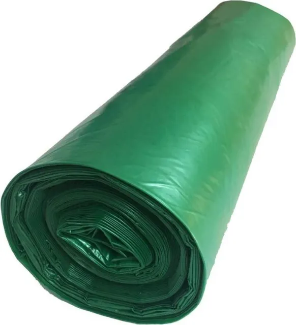 Saci menaj LDPE, verzi, 120 L, cu snur, 10 bucati/rola