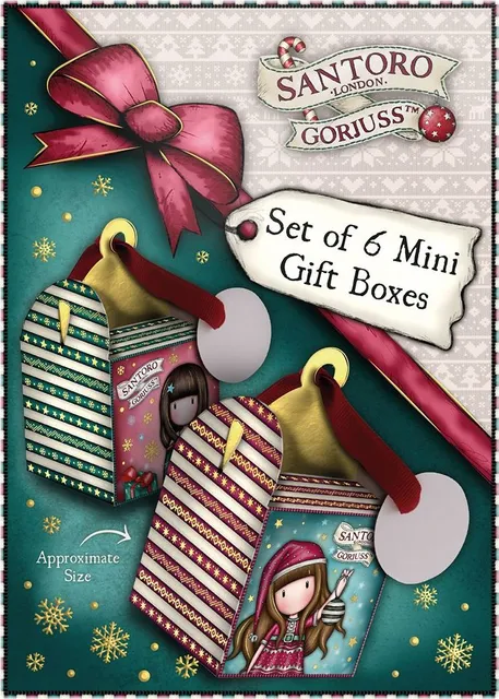 Set 6 cutiute pentru cadou, Gorjuss, Merry and Bright