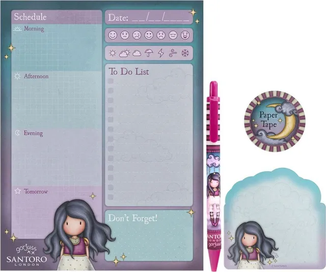 Set de papetarie pentru planificare Gorjuss, Little Storm Cloud