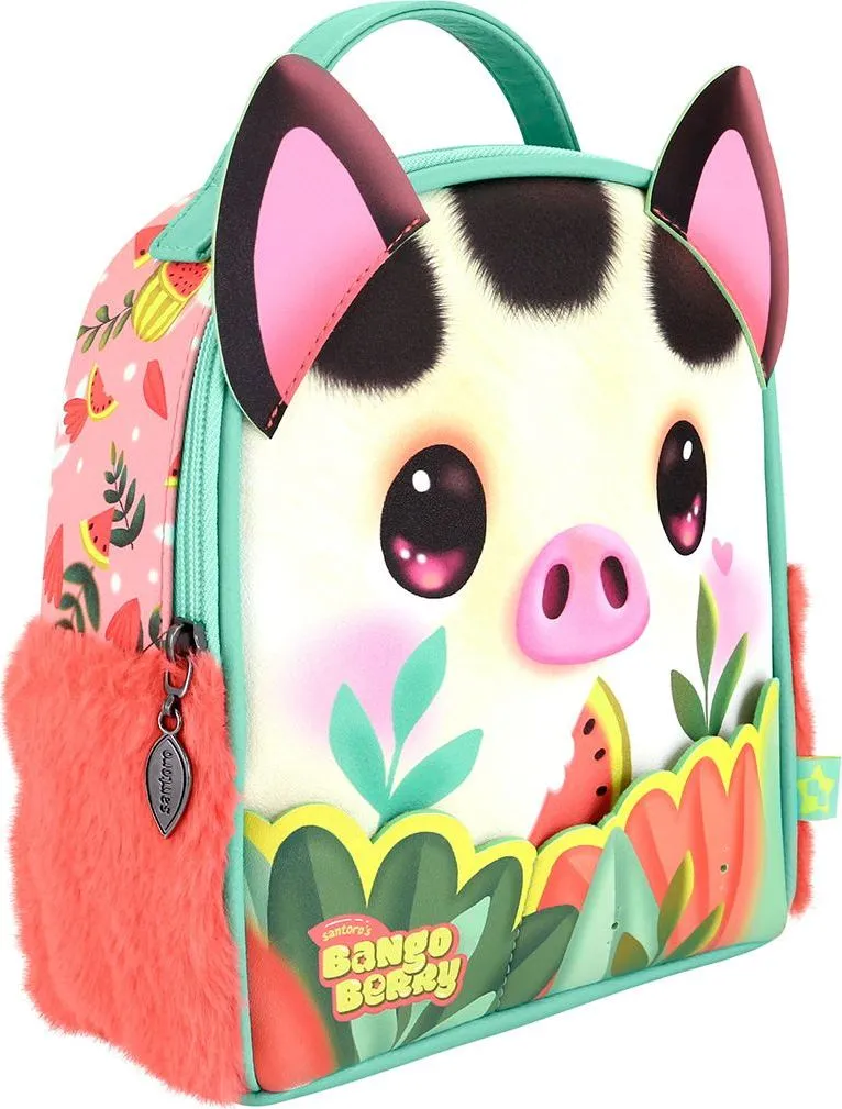 Ghiozdan Gorjuss 21x23x9 cm, cu set pinuri Piggy Porcusorul