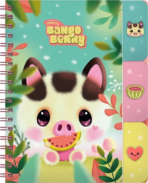 Notes cu separatoare si spira Bangoberry Piggy Porcusorul, 200 pagini