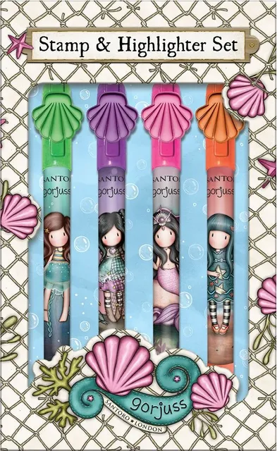 Set 4 textmarkere Gorjuss, 1 varf Textmarker, 1 varf Stampila