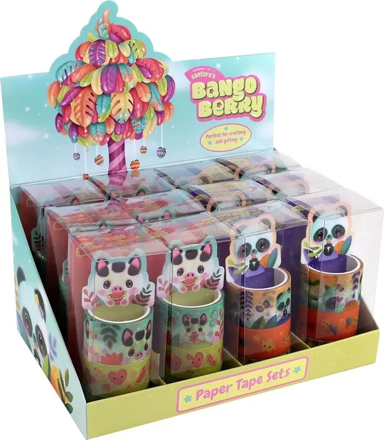 Display 12 seturi, 3 benzi adezive hartie Bangoberry