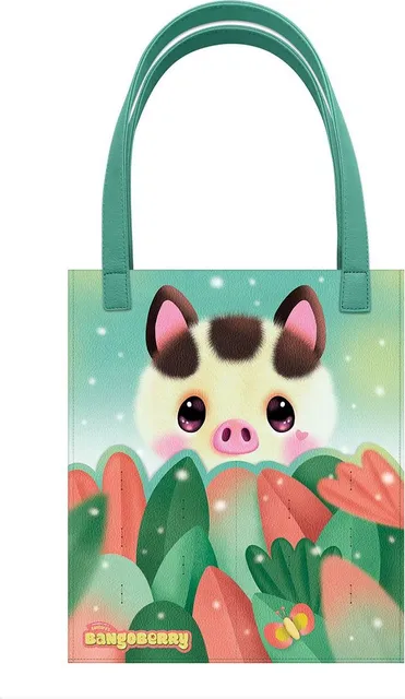 Sacosa Bangoberry Piggy Porcusorul, material textil, 24x28x2 cm