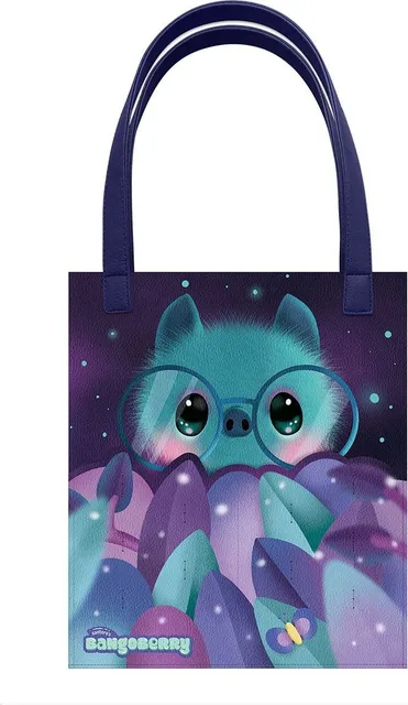 Sacosa Bangoberry Batty Liliacul, material textil, 24x28x2 cm