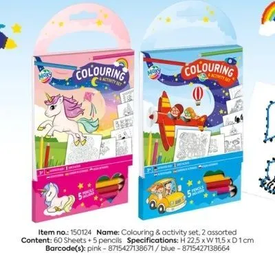 Carte de activitati Creative Craft, Grafix, 22 x 11 cm, 60 file, 5 creioane colorate