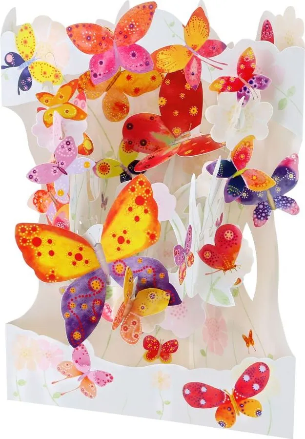 Felicitare 3D, Santoro, Design Fluturi, Pop-up, Componente mobile