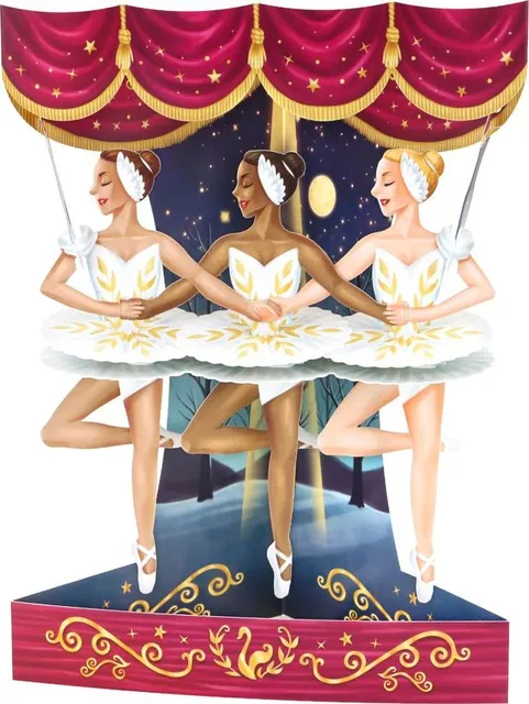 Felicitare, Santoro, Design Balet, 3D Pop-up, Sculptura Hartie