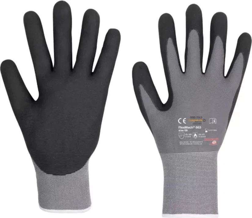 Manusi poliamida Honeywell, imersate nitril Flexmech 663, touchscreen 10