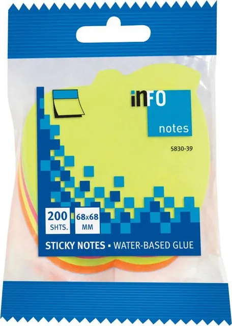 Notite adezive InFO, 70x70 mm, forma mar