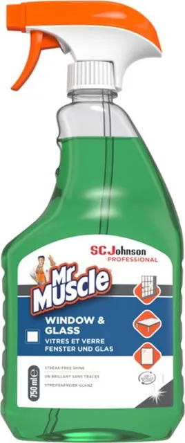 Detergent parfumat pentru geamuri Mr Muscle, verde, 750 ml