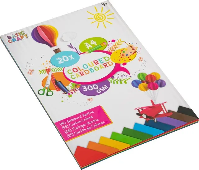 Set carton colorat Creative Craft, A4, 300 g, 20 coli