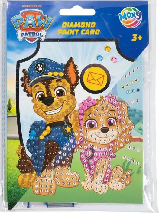Set pictura cu diamante pe card Creative Craft, Paw Patrol, cu plic si felicitare