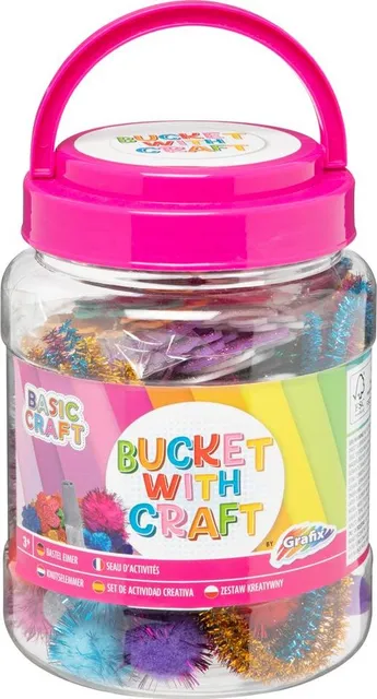 Set accesorii Creative Craft, 3 tuburi de lipici in galetusa roz