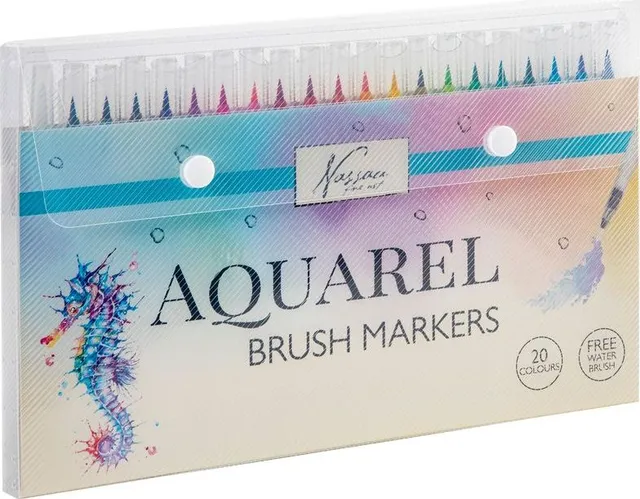 Set 20 markere Creative Craft, varf tip pensula pe baza de apa