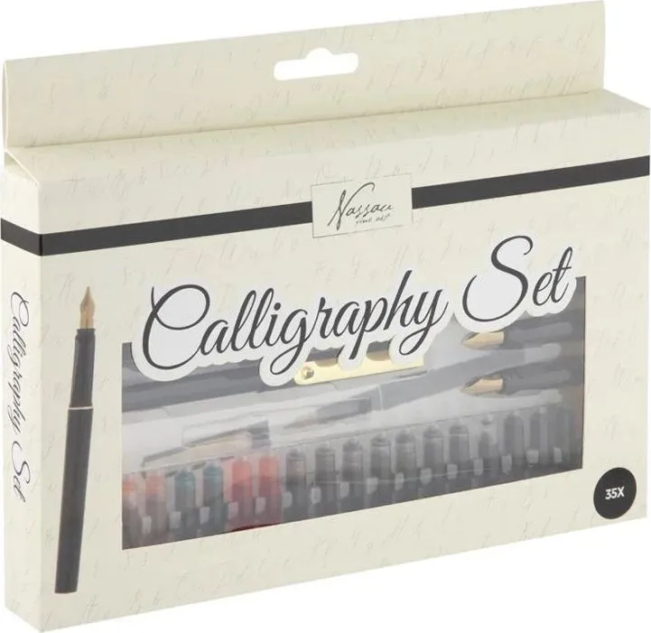 Set caligrafie, Creative Craft, cerneala diverse culori, penite diferite, caiet caligrafie