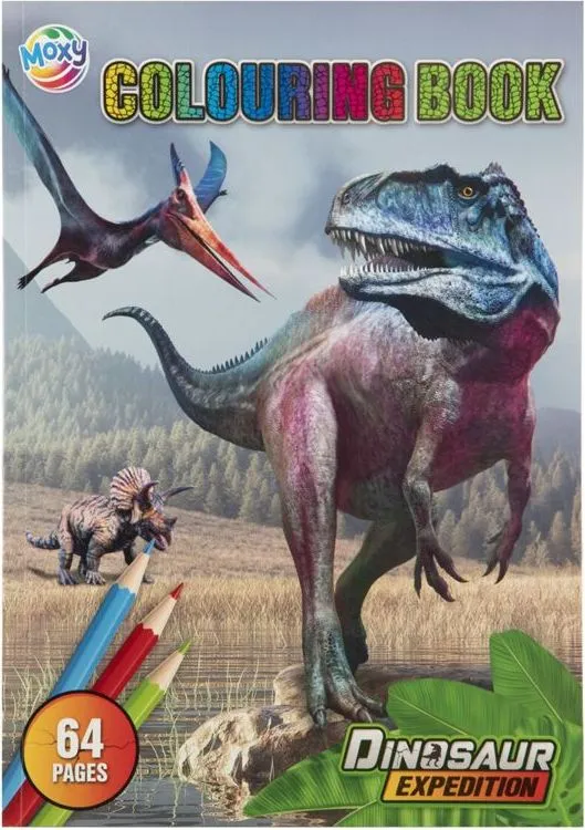 Carte de colorat A4 Creative Craft Dinosaur Expedition, tematica dinozauri, 64 motive