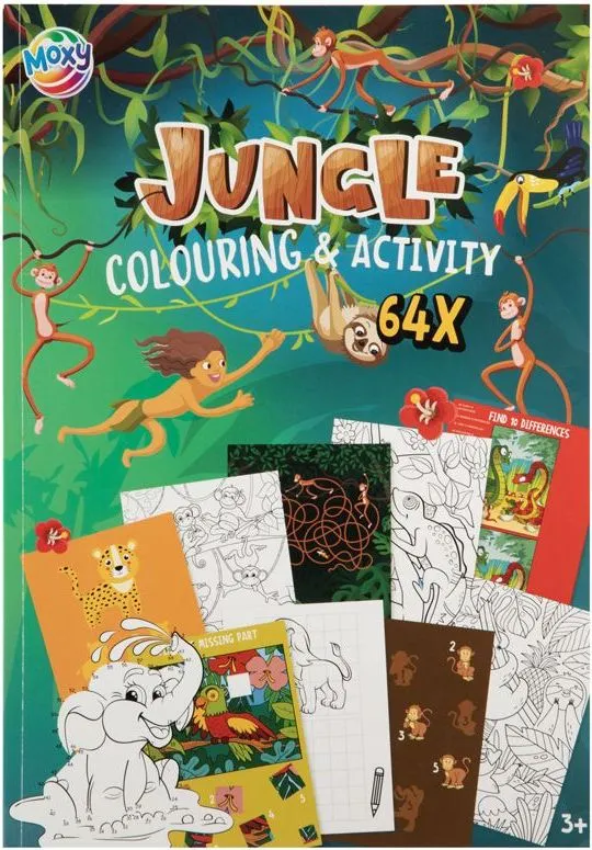 Carte de colorat si activitati Creative Craft, A4, tema jungla, 64 pagini