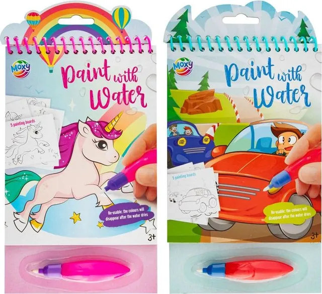 Carte activitati pentru colorare cu apa Creative Craft, 23 x 14 cm, 5 file, culori pe baza de apa