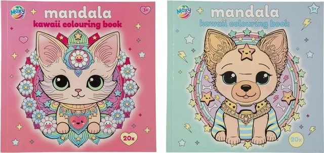 Carte de colorat Mandala Kawaii Creative Craft, 20 file, 21 x 21 cm, 3+ ani, modele animale