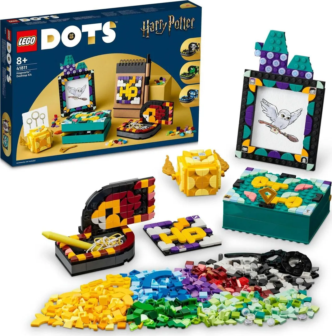 LEGO DOTS, Kit pentru desktop Hogwarts, numar piese 856, varsta 8+