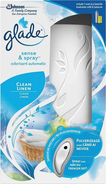 Dispenser odorizare automat, Glade, Sense&Spray, Clean Linen