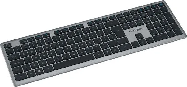 Tastatura Kensington EQ KB535, reincarcabila, conexiune wireless sau bluetooth, plastic partial reciclat, gri