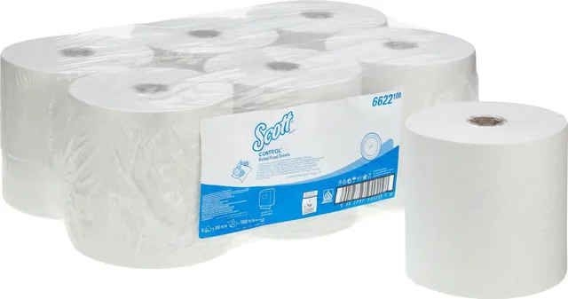 Rola prosop autocut, Kimberly Clark, Scott Control, 1 strat, alb, 300 metri, 6 role/set